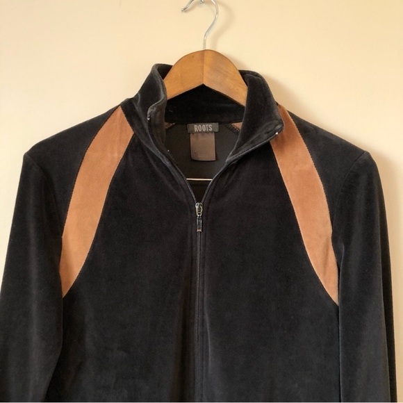 Women's Black and Brown Velour Jacket - Picture 2 of 10